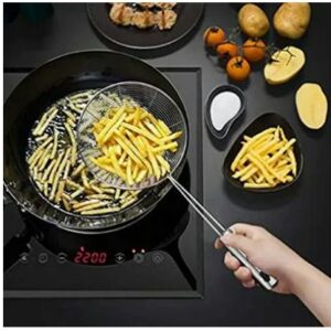 Frying Strainer Large Oil Strainer Kitchen Deep Fry Strainer for Oil Straining
